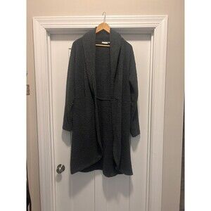 Women’s Size Large Wonderly Long Cozy Chic Sherpa Knit Dark Grey Cardigan Cabin